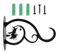 Abaodam Heavy Duty Iron Witch Plant Hook for Outdoor Hanging Basket, Halloween Wall Bracket with Lantern and Bird Feeder Support, European Style Garden Plant Hanger