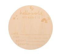 Abaodam Hello Newborn Sign Wooden Birth Announcement for Baby Milestone Creative Welcome World Name Board for Hospital Home Display