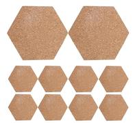 Abaodam Hexagonal Cork Wood Memo Boards Small Notice Boards 10pcs Self-Adhesive with Fixing Photos and Notes Features for Home and Photo Wall