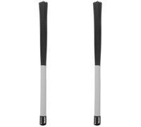 Abaodam High-elastic Nylon Wire Drum Brushes with Grey Handle and Black Wavy Brush Comfortable Percussion Mallet Sticks for Cajon Snare Electric Drums and Adults Rock Jazz Folk Bands