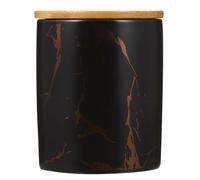Abaodam High-end Black Ceramic Canister with Lid for Kitchen Storage, Marble Grain Design, Not Easy to Break, Better Preservation for Beans and Dried Fruits, Sealed Storage Container