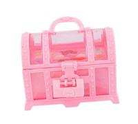 Abaodam High Simulation Makeup for Cosmetic Storage Box Safe Pretend Play Beauty Kit with Rich Accessories Portable Princess Treasure Chest for Creative Role Play Random Color