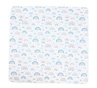 Abaodam Highchair Mat for Boy Girl Food Mat Under High Chair for Easy Cleanup for Toddlers Rainbow Design