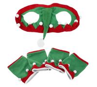 Abaodam Holiday Horse Costume Set Featuring Leg Protection Wraps and Decorative Elf Hat for Jumping and Festive Riding