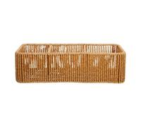 Abaodam Hollow Sectioned Desktop Tissue Organizer Basket Handwoven Plastic Wicker Storage Bin for Bathroom Kitchen Snack Holder Multipurpose Paper Napkin Box for Living and Shelf