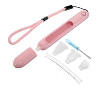 Abaodam Impact Resistant Glass Thermometer Sleeve with Pink Anti-drop Protective Case and Lanyard Thermometer Cover for Home and Travel Use