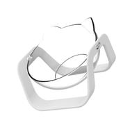 Abaodam Inclined Cat Feeding Bowl 15° Tilted White Plastic Raised Pet Food Container Cervical Spine Protection Suitable for Cats and Kittens