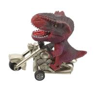 Abaodam Inertial Dinosaur Motorbike for Educational Tyrannosaurus Model Vehicle Red Desktop Decor Hand Eye Coordination Development Creative Play
