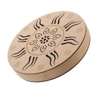 Abaodam Instrument for Wooden Featuring Disk Sound Artistic Rain Ethnic Handheld and Noise Maker Water Drum with Realistic Design Beautiful Carvings outside Garden Outdoor