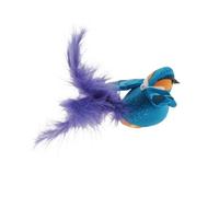 Abaodam Interactive Bird Cat Wand with Realistic Chirping Sound, Hanging Simulated Blue Kingfisher for Indoor Cats, Sound-Activated Flying Bird Teaser for Kitten Hunting and Play