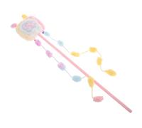 Abaodam Interactive Cat Teaser Stick Cute Plush Lollipop Design Lightweight Pet Macaron Colors for Indoor Kittens Fun Teasing Experience for Cats Easy to Store and Convenient