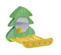 Abaodam Interactive Parrot with Self Observation Mirror for Parakeets Cockatoos Lovebirds and Canaries Play Stand for Bird Cage Enrichment