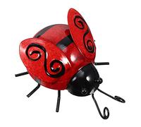 Abaodam Iron Ladybug Wall Hanging Decor Garden Ornament for Indoor Outdoor Use Lifelike Cartoon Design Adds Warmth to Bedroom Living Office Patio