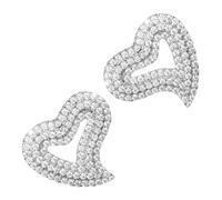 Abaodam Irregular Love Heart Rhinestone Earrings Sparkling Studs for Women Tiny Dainty Jewelry Elegant Sweet Design for Everyday Wear and Special Occasions