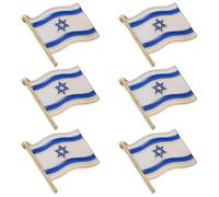 Abaodam Israel Flag Lapel Pins with Secure Brooch Pin Design 6pcs for Men Suits and Clothes, Alloy Material Unique Badge for Party Decorations and Formal Use
