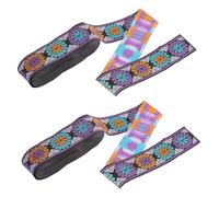 Abaodam Jacquard Ribbon Trim Polyester Silk Material 2 Rolls Ethnic Style Not Easy to Deform or Break, Hand Washable for DIY Clothing Embroidery for Arts and Crafts