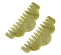 Abaodam Jade Hair Brush Massage Comb 2Pcs Green Jade Tool for Hair Teasing and Lymphatic Flow Improvement in Daily Use