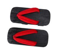 Abaodam Japan Clogs Two-tooth Wooden Sandals Size 38 1 Pair Red Strap