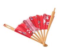 Abaodam Japanese Circular Retro Hand Fan with Tassel Round Handheld Folding Fan for Dance and Hanfu with Cover for Women’S Traditional Accessories