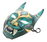 Abaodam Japanese Cosplay Mask Green Hannya Demon Performance Mask Reusable Traditional Theater Face Cover for Men Women Halloween Party Stage Plays