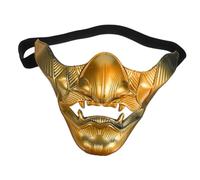 Abaodam Japanese Cosplay Mask Prop Traditional Hannya Half-face Samurai Theater for Party and Drama with Bright Detailed Design