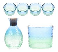 Abaodam Japanese Glass Sake Set Unique Look and Elegant Design with Bottle and Cup, Lightweight and Easy to Clean for Tea Party Or Daily Use at Home