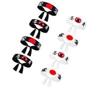 Abaodam Japanese Headband Set and Cosplay Accessories with Traditional Samurai Design 8pcs Polyester Material Versatile Use for Karate, Sushi Chef Costume