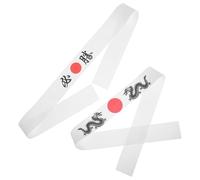 Abaodam Japanese Ninja Headband 2Pcs for Sushi Chefs and Karate Practitioners Traditional Samurai Bandana Polyester Black