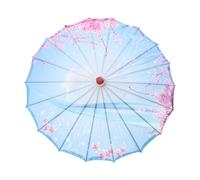 Abaodam Japanese Style Oil Paper Umbrella with Cloth Canopy and Handle Classic Patterned Stage Parasol for Wedding Photography Asian Theme Decor and Wind-resistant
