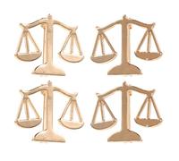 Abaodam Justice Scale Lapel Pins 4Pcs Gold Metal Collar Brooch for Lawyers, for Business Suits and Legal Academic Events