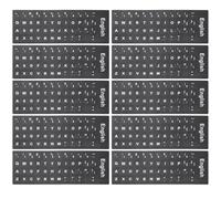 Abaodam Keyboard Stickers with Fine Craftsmanship 10 Sheets Pvc Black Replacement for Old or Broken Keys Water Resistant English Keyboard Decal for Computer and Laptop Use