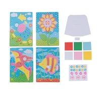 Abaodam Kids Mosaic Craft Stickers Set 4Pcs DIY Handmade Educational Toys Small Fish Elephant Pterosaur Sunflower for Classroom and Home