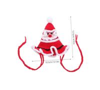 Abaodam Knitted Pet Christmas Hat with Pompom for Dogs and Cats Soft Crochet Beanie for Holiday Parties Festive Red Santa Cap for Puppy and Kitten Photogenic Dress-up