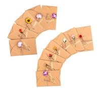 Abaodam Kraft Paper Greeting Cards Featuring Romantic Flower Designs 12 Pieces with Envelopes and Smooth Writing Surface for Expressing Emotions and Blessings