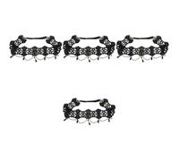 Abaodam Lace Headband Lightweight 4pcs Halloween with Artificial Pearls and Resin Drill Gothic Queen Style Head Garland for Entertainment Park Decoration