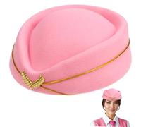 Abaodam Ladies Stewardess Hat for Flight Attendant Costume Elegant Cosplay Hat for Airline Themed Parties Halloween Fits All Easy to Wear Air Hostess