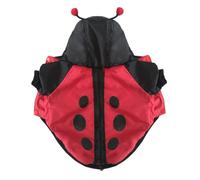 Abaodam Ladybird Dog Coat Creative Design Polyester Pet Costume with Neat Stitching Black for Outdoor Activities and Weekend Parties