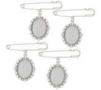 Abaodam Lapel Decorative Brooch Pin Zinc Alloy Material 4pcs with Heat Transfer Printing Light Weight Design Graduation Week Suitable for Wedding and Birthday Party Decoration