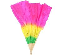Abaodam Large Colorful Folding Dance Fan for Women Durable Imitation Silk and Hand Fan for Yangko Square Dancing Belly Dance Portable Decor and Exercise Accessory
