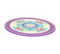 Abaodam Large Exotic White Meditation Sound Bowl Cushion Mat Printed Round Sound Bowl Pad for Yoga and Meditation