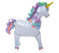 Abaodam Large Inflatable Standing Mythical Horse Balloon with Wheels, Aluminium Foil Material, Integrated Base, Photo Prop for Birthday Party Decorations