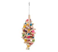 Abaodam Large Parrot Chew Hanging Bird Plaything for Cockatiels and Parakeets Bite-resistant Wood Block for Cage Safe Bird Supply Encouraging Healthy Shredding and Climbing
