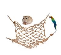 Abaodam Large Parrot Climbing Net Durable Hemp Rope Hanging Gym for Budgie Parakeet Macaw for Exercise Play Includes Hanging Buckle