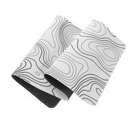 Abaodam Large White Topographic Contour Gaming Mouse Pad with Non-slip Rubber Base and Stitched Edges, Sleek Minimalist Desk Mat for Home Office Use, Measuring 300x800x2mm