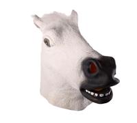 Abaodam Latex Horse Head Mask for Halloween Party Realistic Scary Costume Prop with Elastic Fit Breathable Eye for Masquerade and Carnival