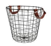 Abaodam Laundry Basket Book Organizer for Camping Trips Large Capacity round Iron Metal Wire Mesh Rustic Charm Farmhouse Touch Versatile Use Firewood Storage
