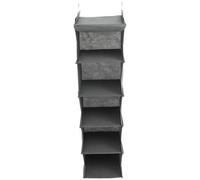 Abaodam Layer Wardrobe Clothes Organizer with Hooks, Non Woven Storage Bag | Multi Compartment Hanging Design, Foldable Setup, for Home and Rv Closet Sorting, Grey Finish