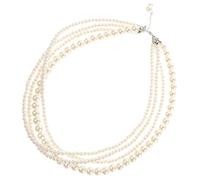 Abaodam Layered Baroque Style Faux Pearl Necklace for Women, Four-strand Multi-layer Collar Chain, Vintage Fashion Jewelry Suitable for Parties and Daily Wear