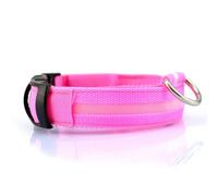 Abaodam LED Pet Collar Circular Shape Nylon 2.5cm for Dogs with High Visibility the Dark, Adjustable Length for Evening Hikes and Lost at Night Safety