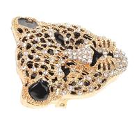 Abaodam Leopard Head Brooch Animal Brooch Pin with Rhinestones Elegant Zinc Alloy Lapel Pin for Men’s Office and Party Wear